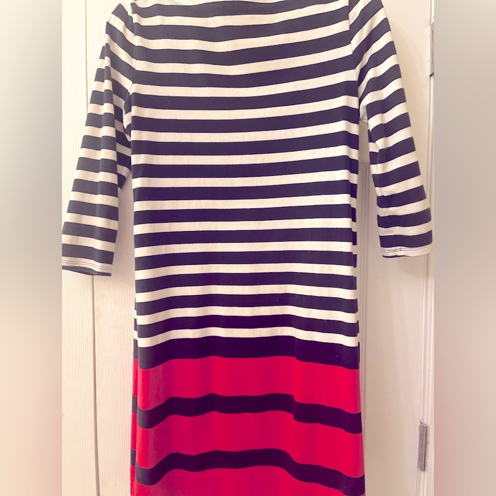 Banana Republic red white & blue 3 quarter sleeve shift dress